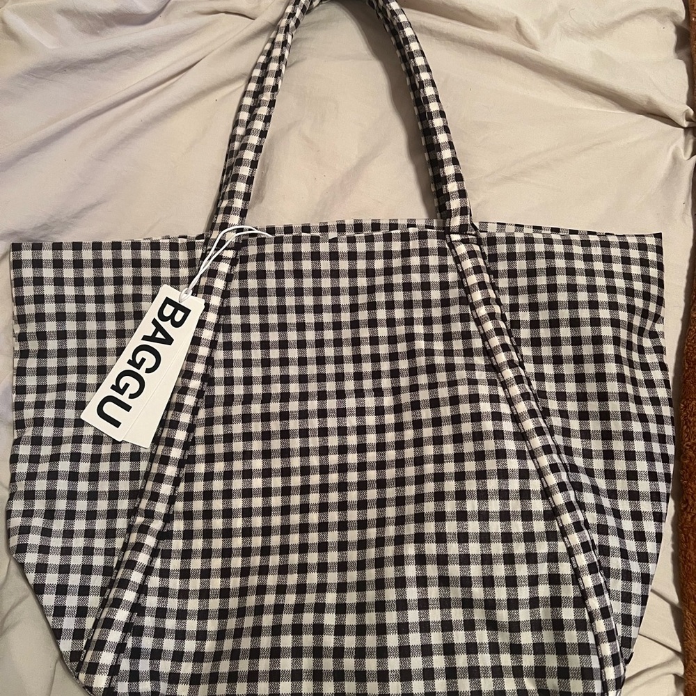 Baggu Standard Cloud in Black and White Gingham NWT